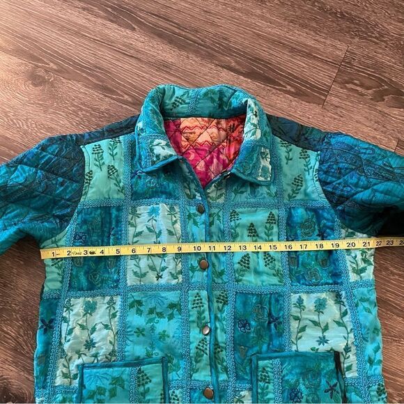 Coldwater creek rayon silk patch reversible jacket - Picture 10 of 14